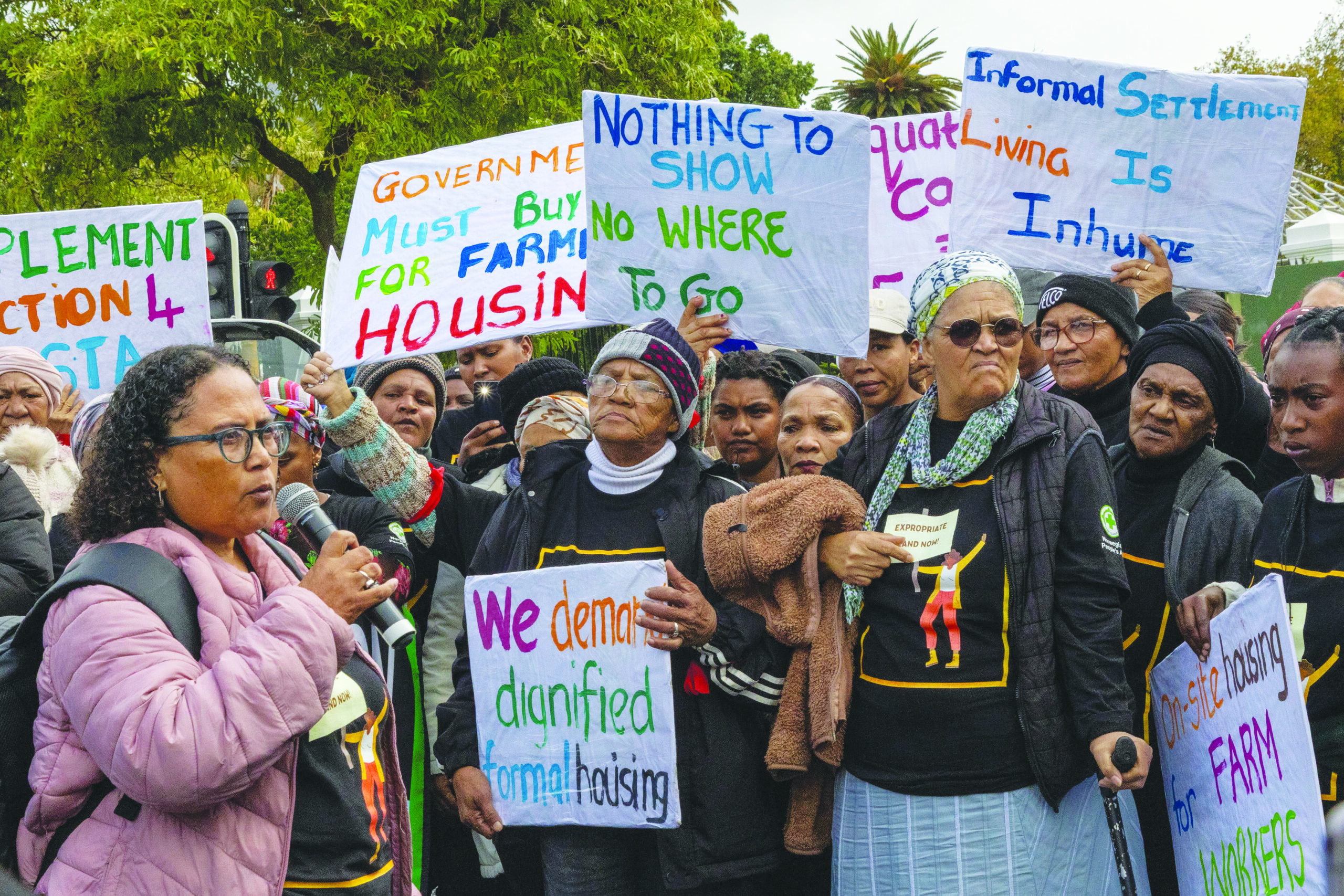 Farm workers march to Parliament calling for land 